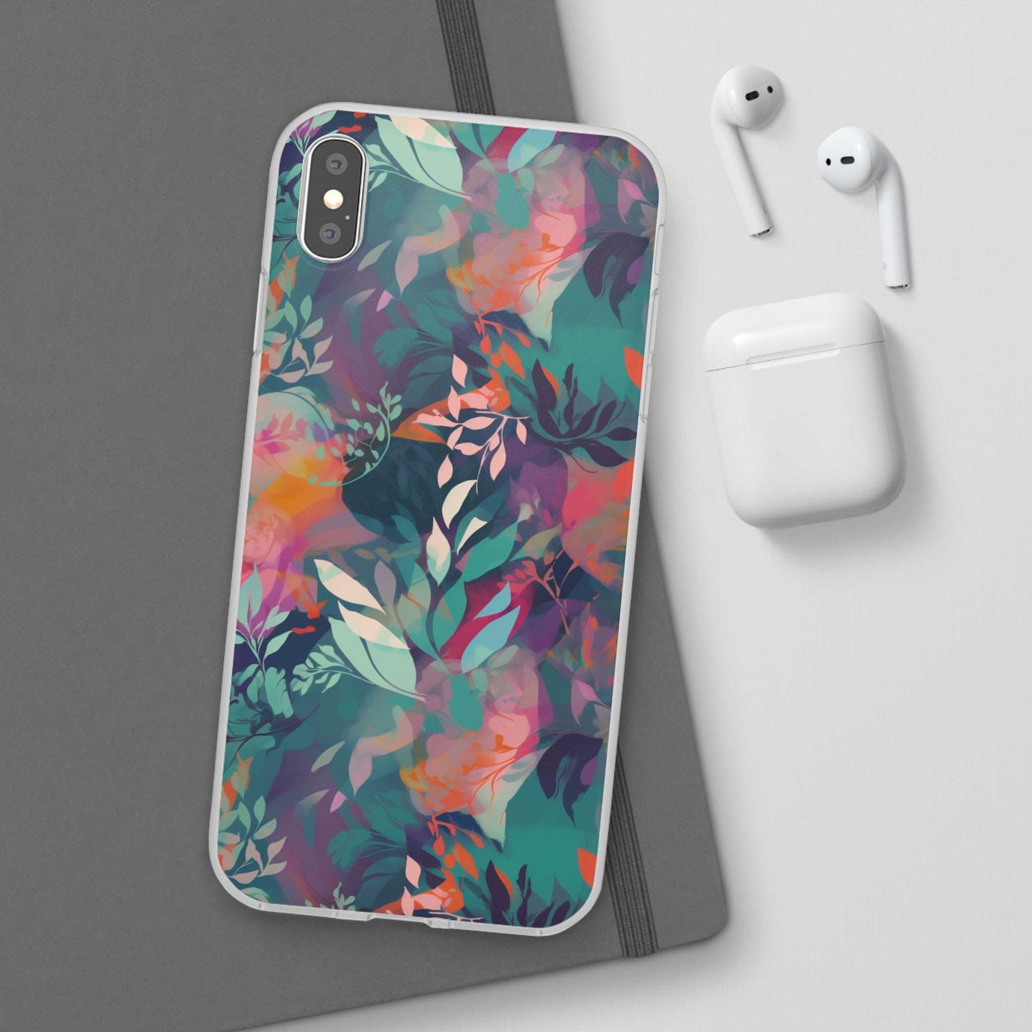 Botanical Bliss - Stylized Abstract Flower Design Flexible Phone Case Phone Case Pattern Symphony iPhone XS MAX  