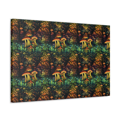 Neon Hallucinations: An Illuminated Autumn Spectacle - Satin Canvas, Stretched