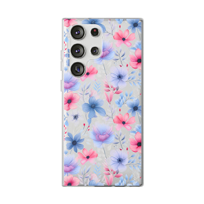 Floral Whispers - Soft Hues of Violets, Pinks, and Blues - Flexi Phone Case Phone Case Pattern Symphony   