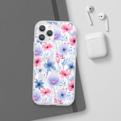 Floral Whispers - Soft Hues of Violets, Pinks, and Blues - Flexi Phone Case Phone Case Pattern Symphony iPhone 11 Pro with gift packaging  