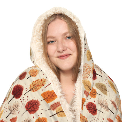 Gradient Grove: Autumn's Diverse Palette - Hooded Blanket
