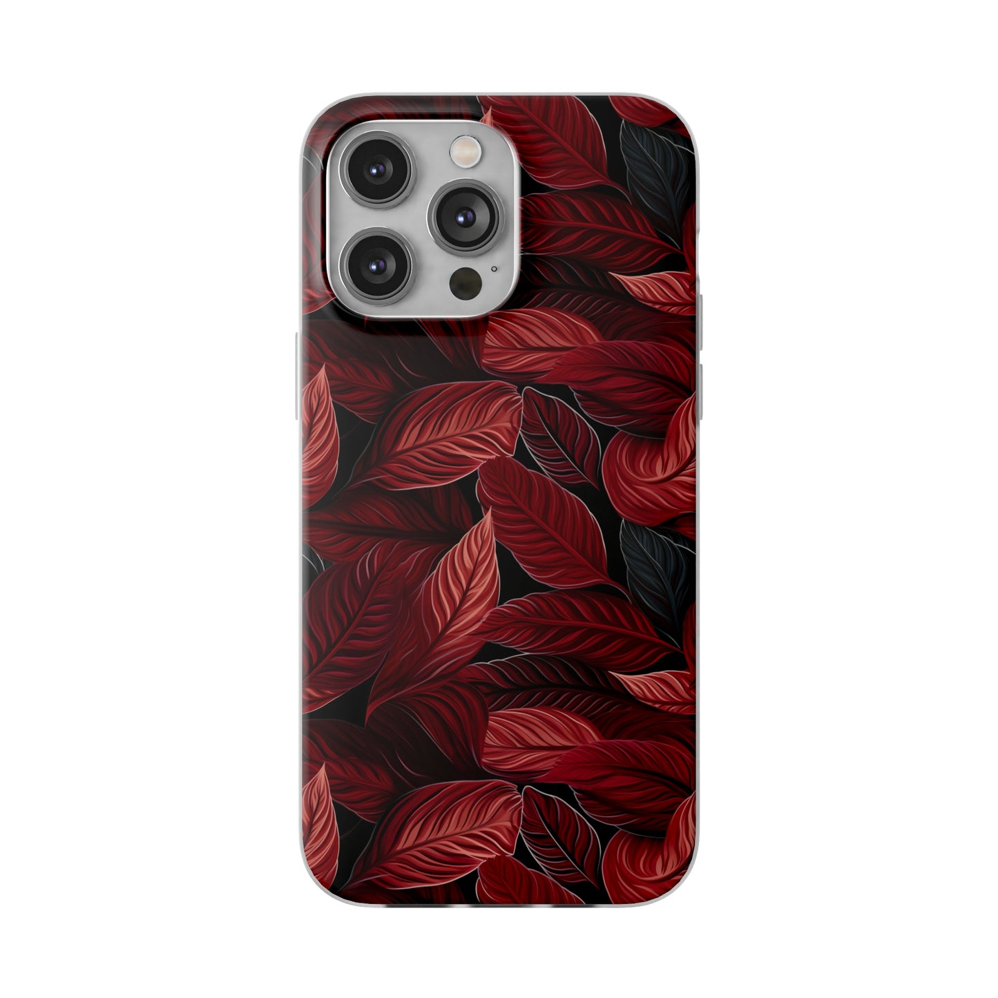 Scarlet Whispers: Lush Autumn Colours in Botanical Bliss - Flexible Phone Case