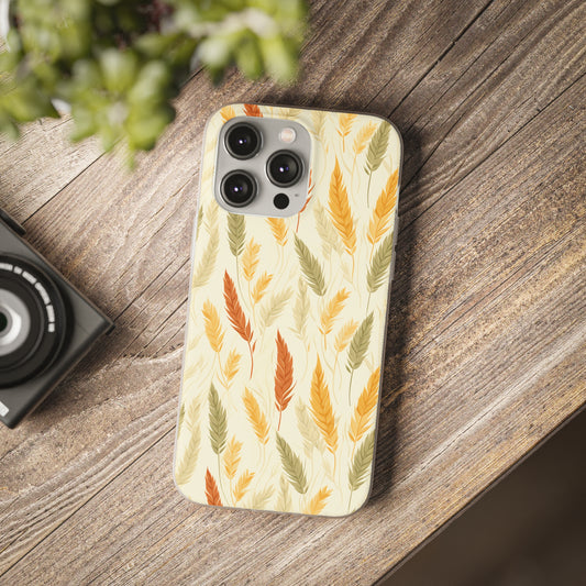 Feather-Woven Wheat Fields: A Naturecore Vision - Flexible Phone Case