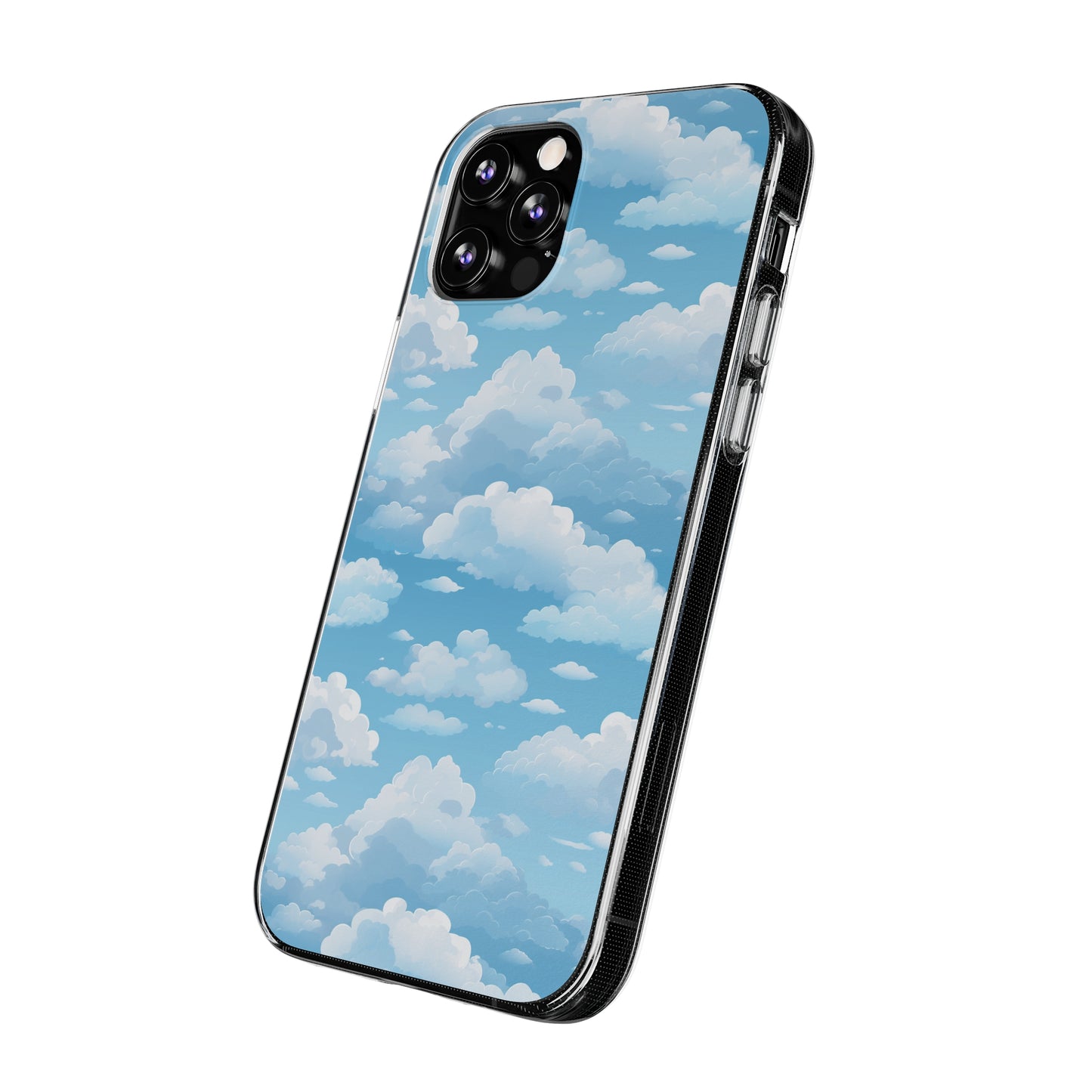 Boundless Azure Horizon - Calm Sky Design Soft Phone Case for IPhone, Samsung, and Google Pixel Phone Case Pattern Symphony iPhone 12/12 Pro Transparent 