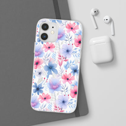 Floral Whispers - Soft Hues of Violets, Pinks, and Blues - Flexi Phone Case Phone Case Pattern Symphony iPhone 12  