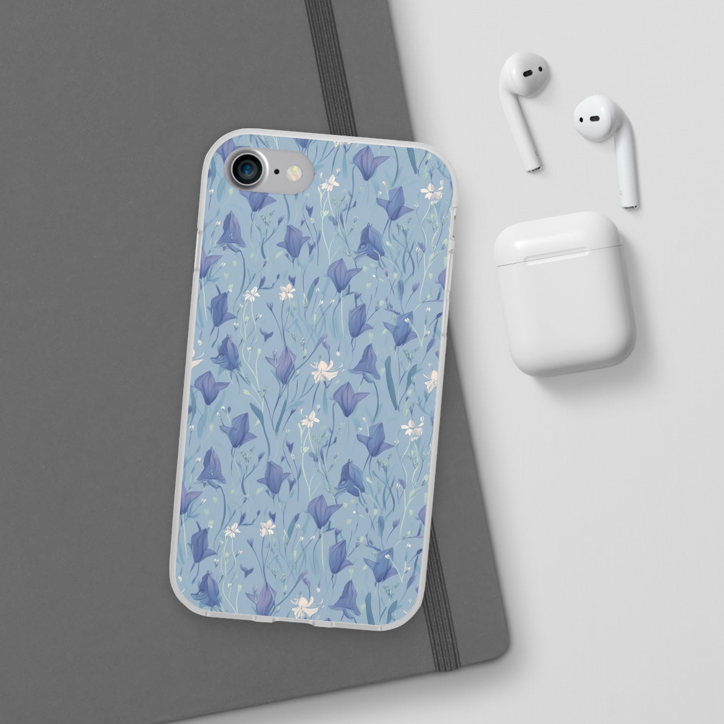 Enchanting Bluebell Harmony Phone Case - Captivating Floral Design - Spring Collection - Flexi Cases Phone Case Pattern Symphony iPhone 7 with gift packaging  