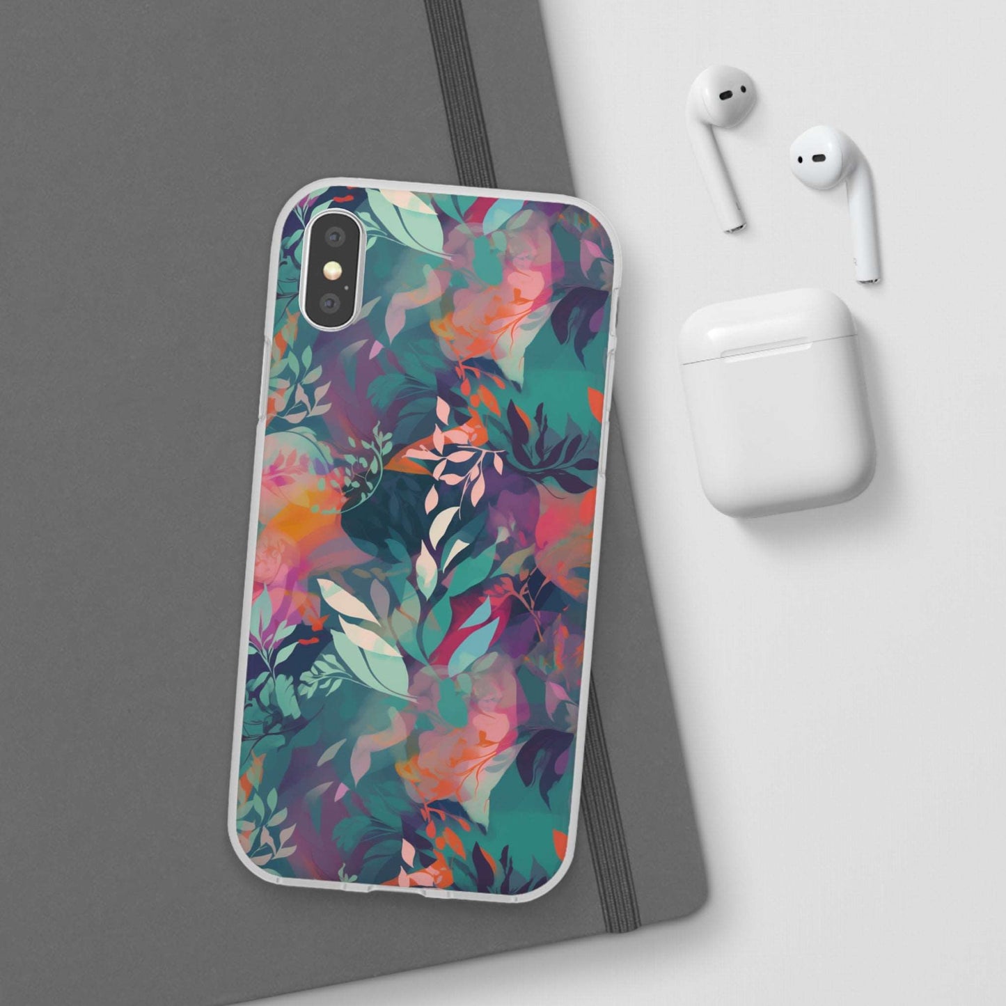 Botanical Bliss - Stylized Abstract Flower Design Flexible Phone Case Phone Case Pattern Symphony iPhone X  