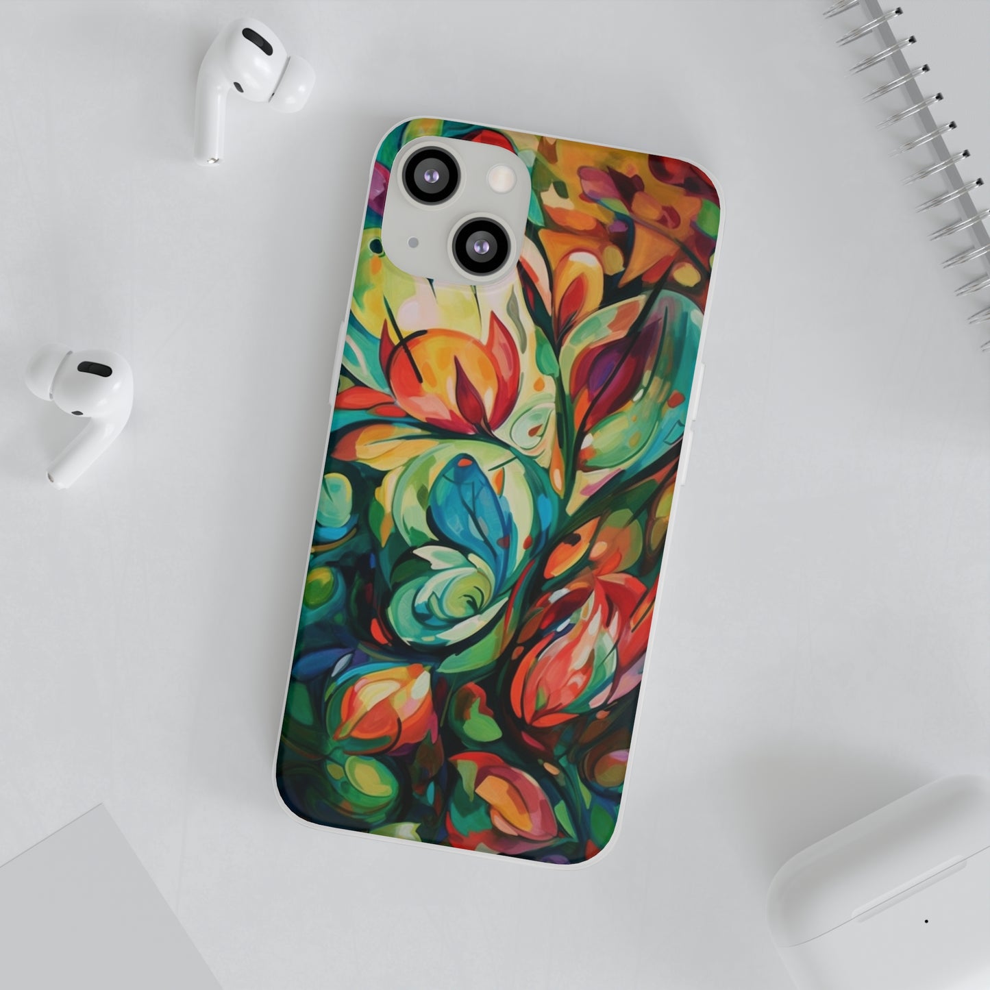 Spring Flourish Phone Case - Artistic Floral Elegance - Spring Collection - Flexi Cases Phone Case Pattern Symphony iPhone 13 with gift packaging  