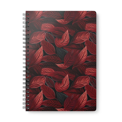 Scarlet Whispers: Lush Autumn Colours in Botanical Bliss - Notebook (A5)