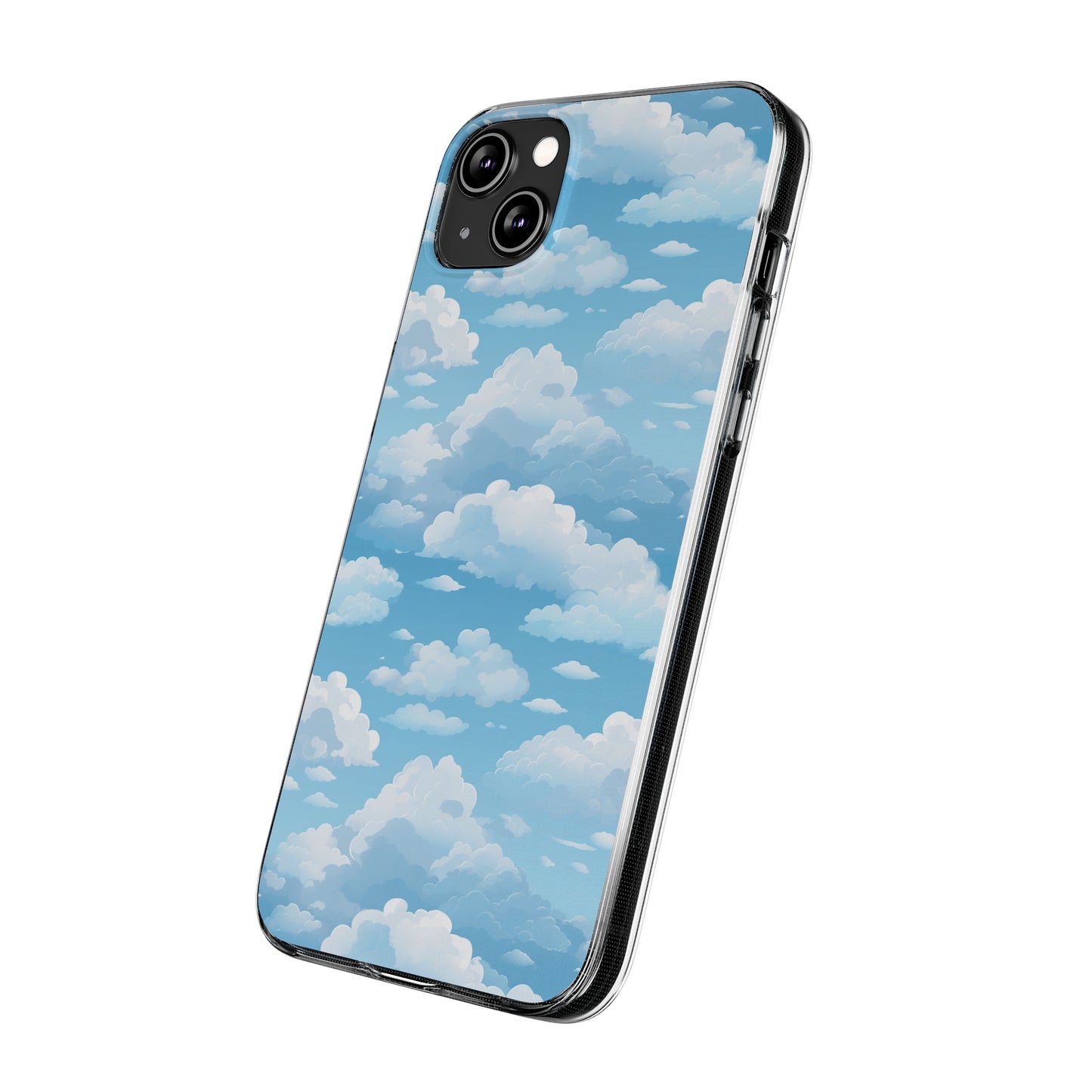 Boundless Azure Horizon - Calm Sky Design Soft Phone Case for IPhone, Samsung, and Google Pixel Phone Case Pattern Symphony iPhone 14 Plus Transparent 
