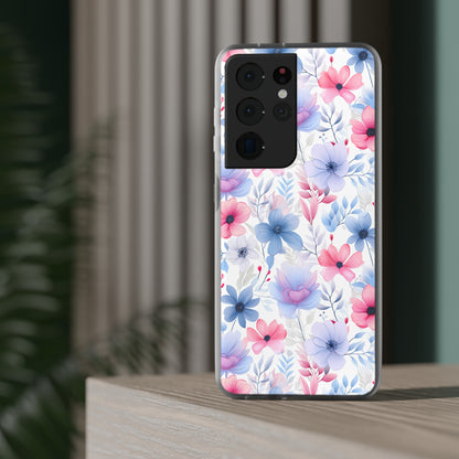 Floral Whispers - Soft Hues of Violets, Pinks, and Blues - Flexi Phone Case Phone Case Pattern Symphony Samsung Galaxy S21 Ultra  
