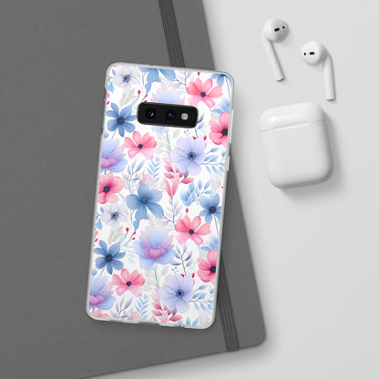 Floral Whispers - Soft Hues of Violets, Pinks, and Blues - Flexi Phone Case Phone Case Pattern Symphony Samsung Galaxy S10E with gift packaging  