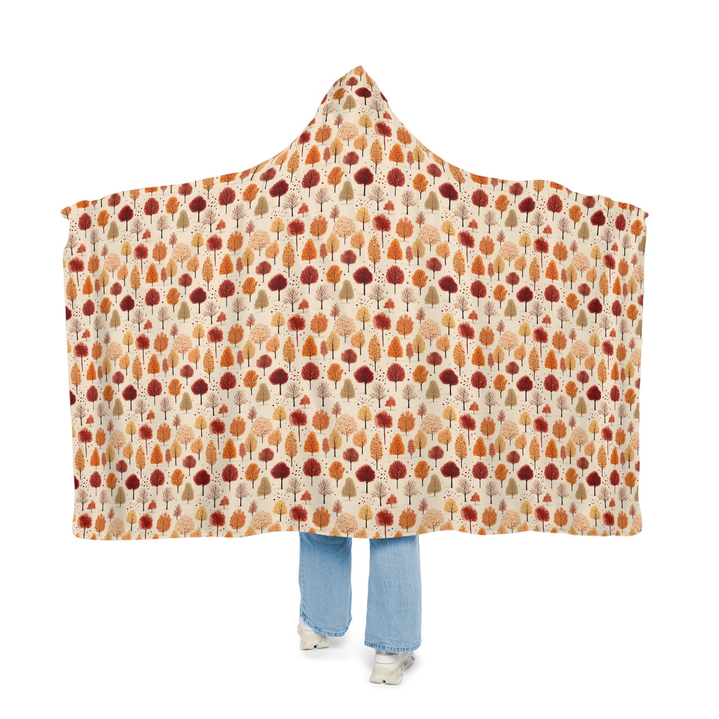 Gradient Grove: Autumn's Diverse Palette - Hooded Blanket