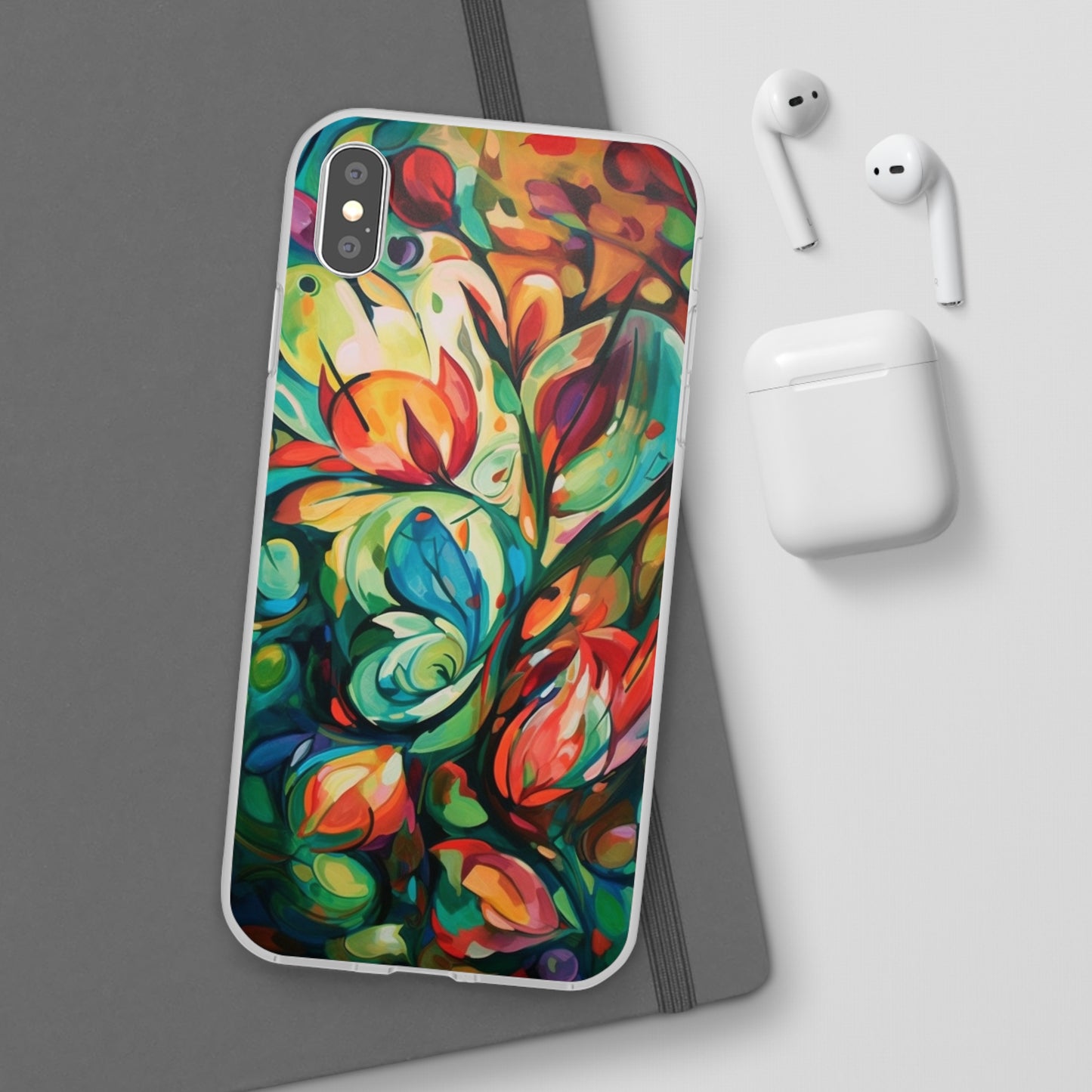 Spring Flourish Phone Case - Artistic Floral Elegance - Spring Collection - Flexi Cases Phone Case Pattern Symphony iPhone XS MAX with gift packaging  