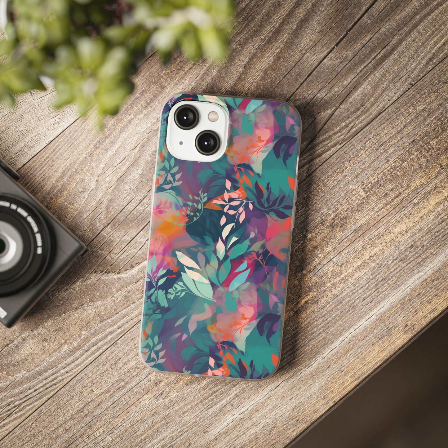 Botanical Bliss - Stylized Abstract Flower Design Flexible Phone Case Phone Case Pattern Symphony iPhone 14  
