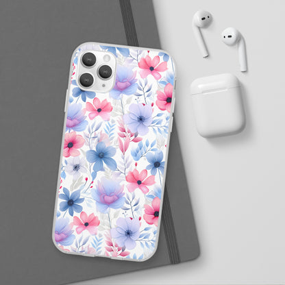 Floral Whispers - Soft Hues of Violets, Pinks, and Blues - Flexi Phone Case Phone Case Pattern Symphony iPhone 11 Pro Max  