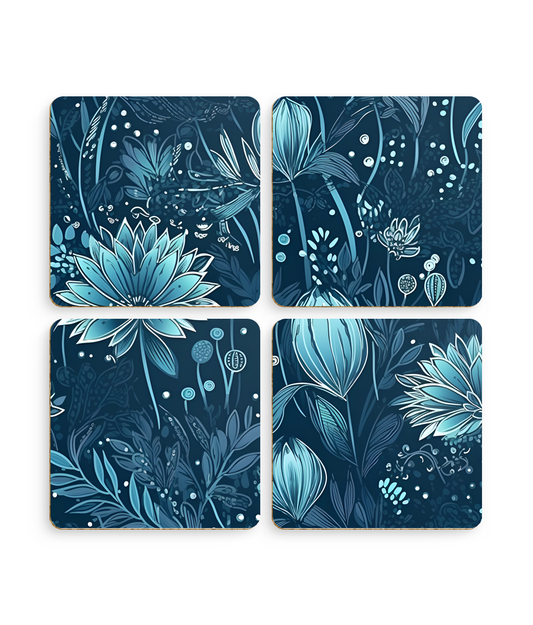 Metallic Blue Scilla - Shimmering Spring - Pack of 4 Coasters