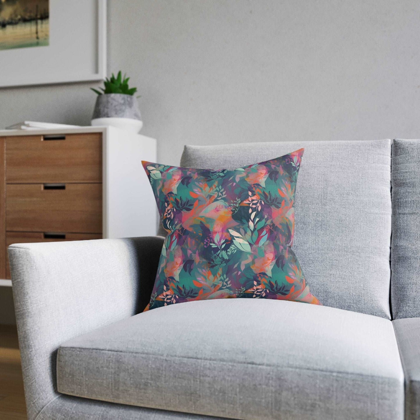 Botanical Bliss - Stylized Abstract Flower Design - Sofa and Chair Cushion - Pattern Symphony