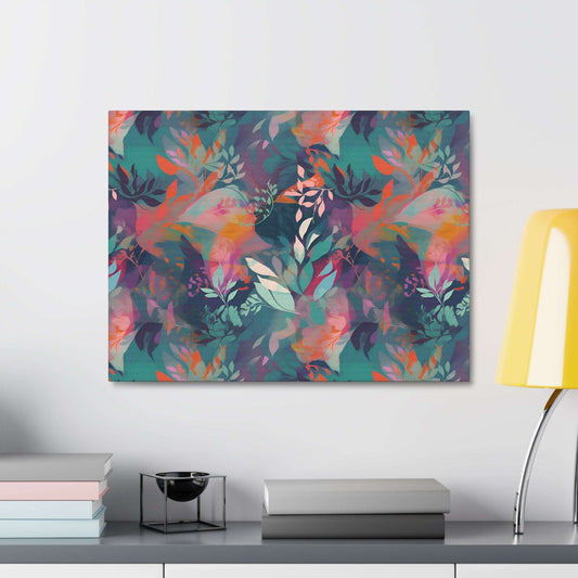 Botanical Bliss - Stylized Abstract Flower Design Wall Art Canvas - Pattern Symphony