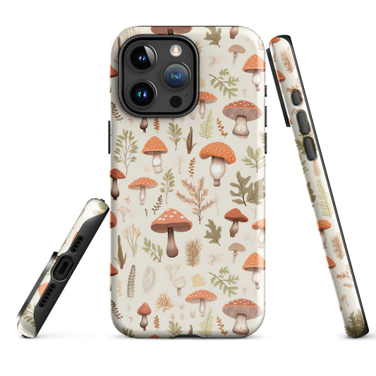Mushroom Haven - Autumnal Tones Botanical - iPhone Case