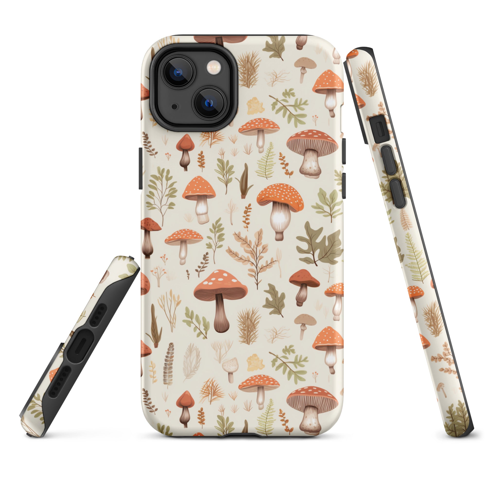Mushroom Haven - Autumnal Tones Botanical - iPhone Case