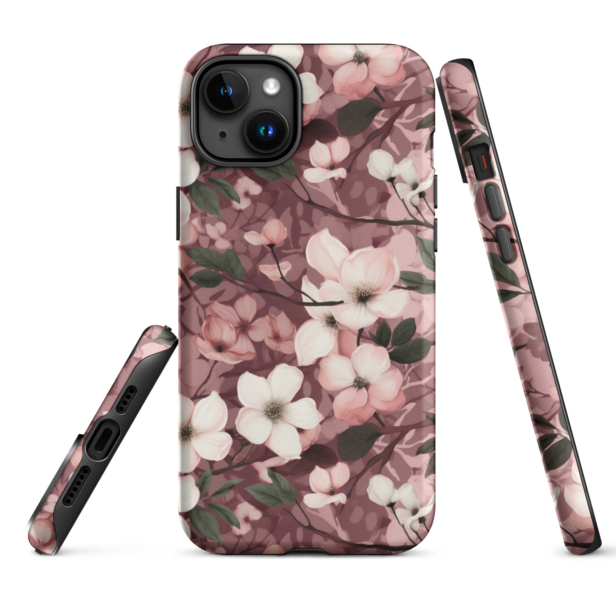 Sparse Dogwood Blossoms - Elegant Floral Design - iPhone Case