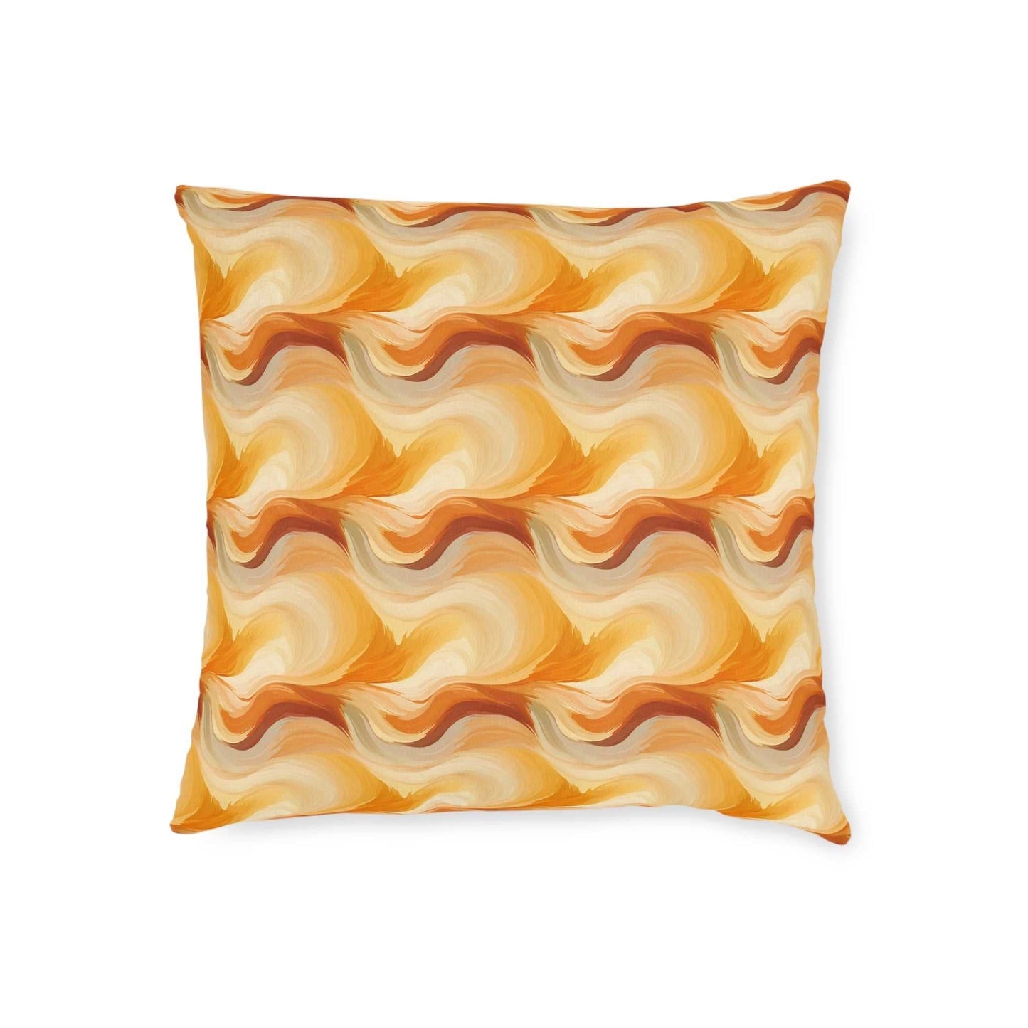 Amber Waves: The Breath of Autumn - Square Pillow - Pattern Symphony