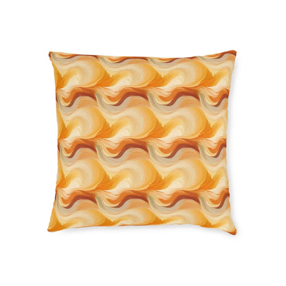 Amber Waves: The Breath of Autumn - Square Pillow - Pattern Symphony