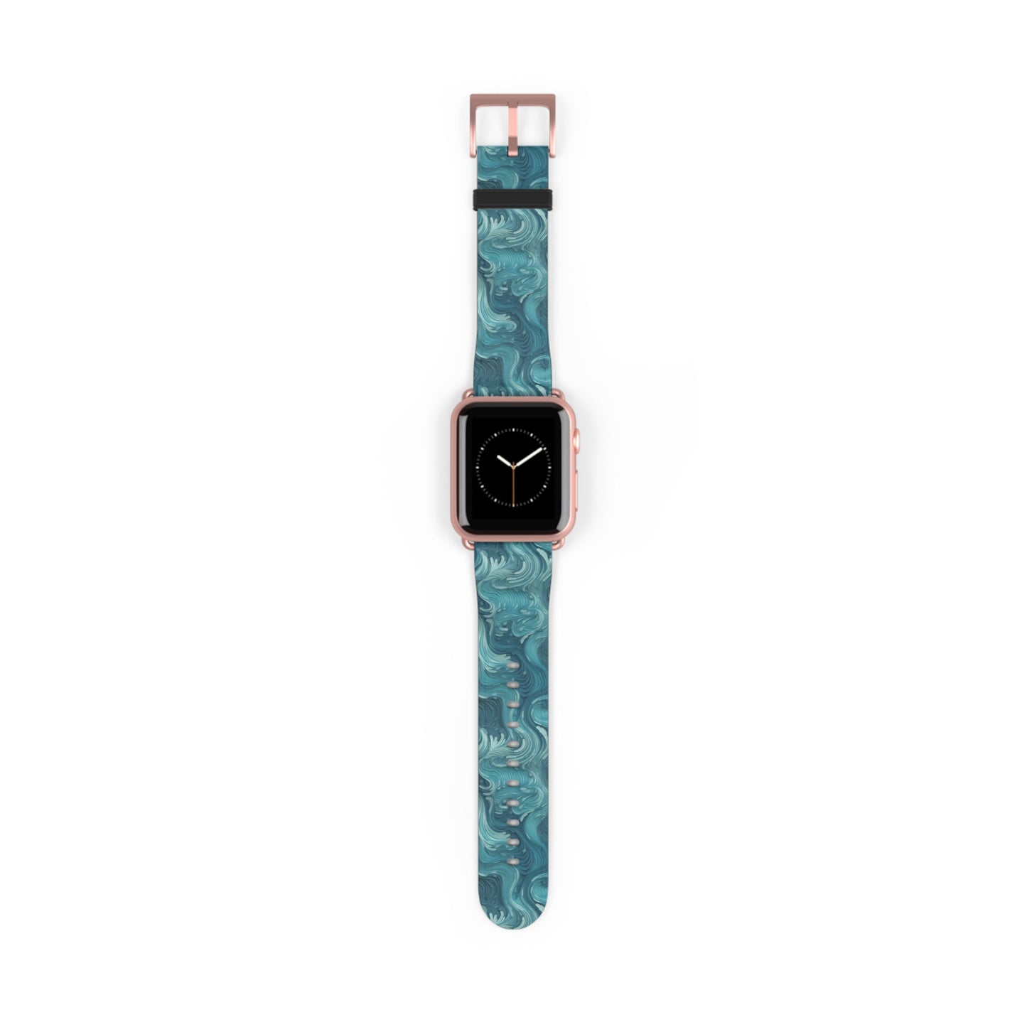 Azure Depths - Layered Blue Topographic Design - Apple Watch Strap - Pattern Symphony