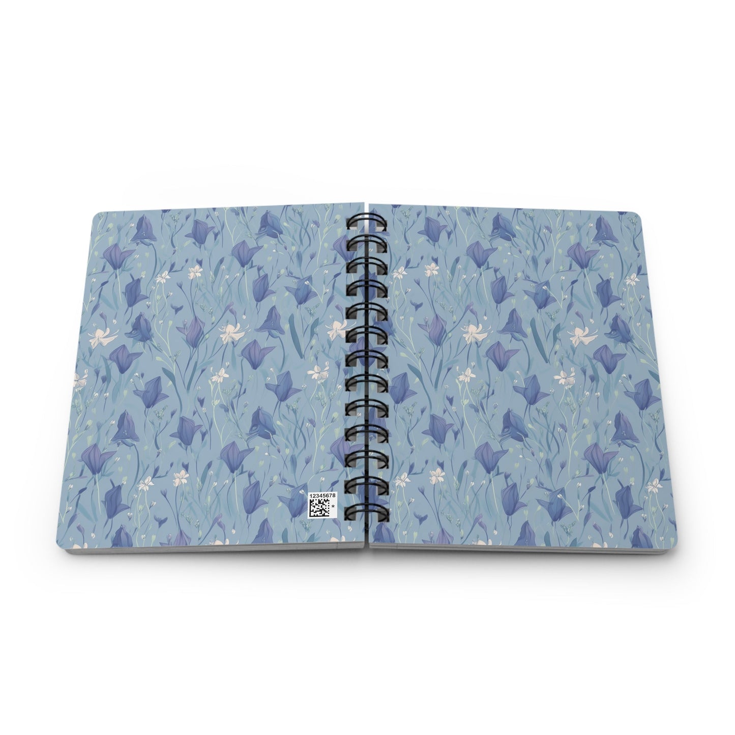 Enchanting Bluebell Harmony Spiral Notebook - Lined Pages with Delicate Floral Cover Paper products Pattern Symphony   