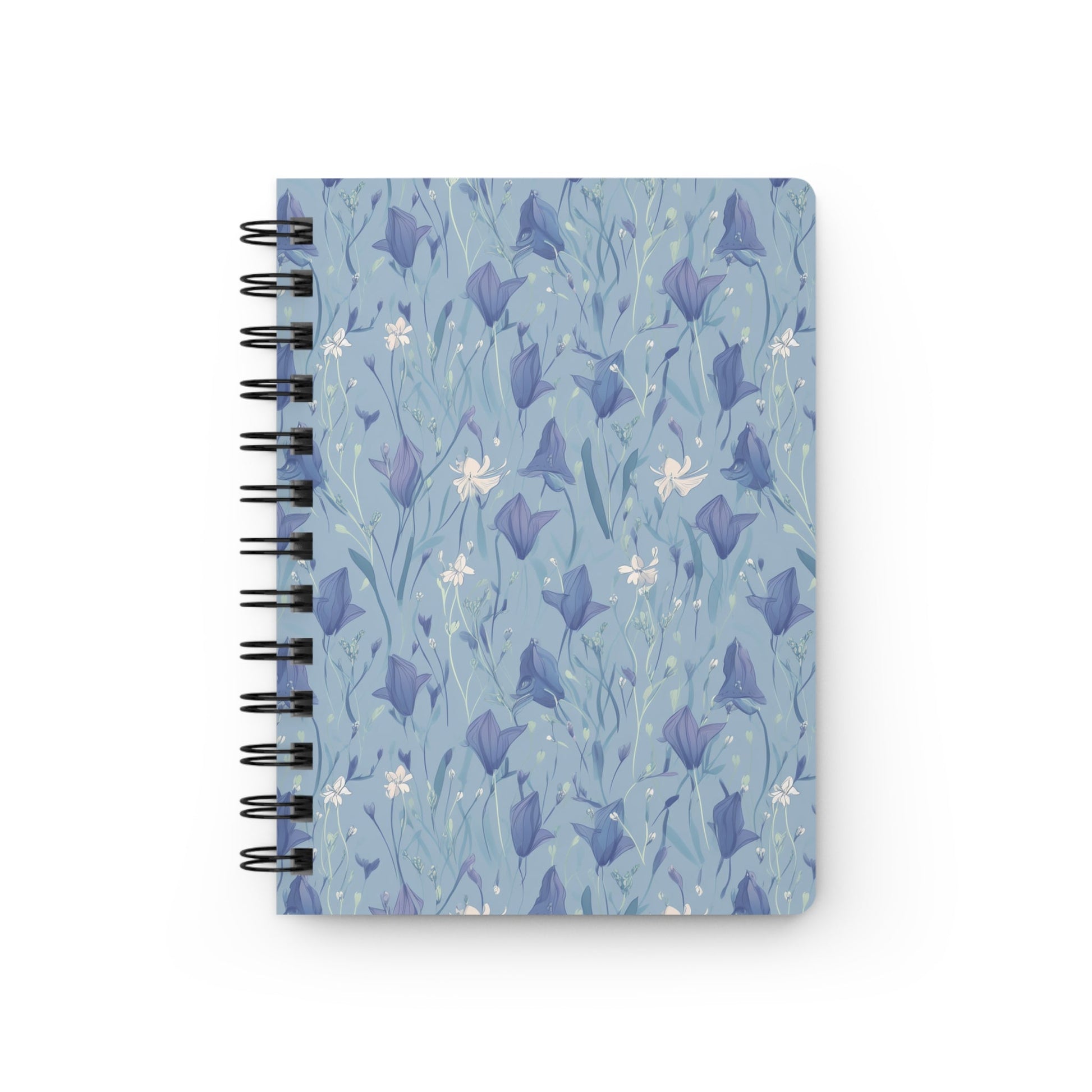 Enchanting Bluebell Harmony Spiral Notebook - Lined Pages with Delicate Floral Cover Paper products Pattern Symphony   