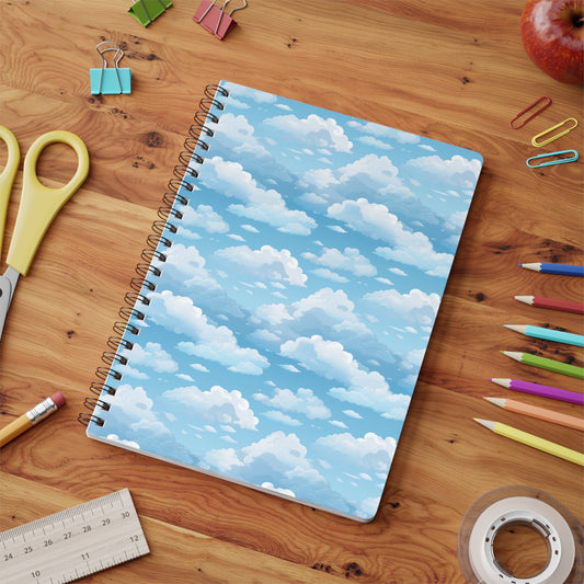 Boundless Azure Horizon - Calm Sky Design Spiral Notebook - Perfect for Journaling, Note-taking, and Sketching Paper products Pattern Symphony A5 Lined 
