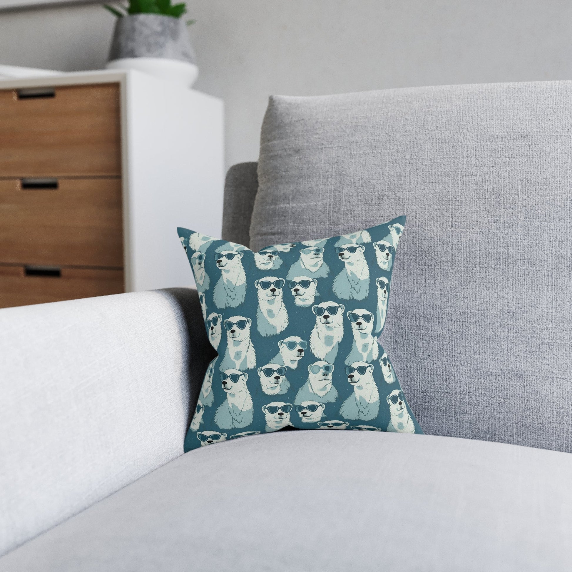 Chillin' Polar Bears - Cool Shades Design Sofa and Chair Cushion - Pattern Symphony