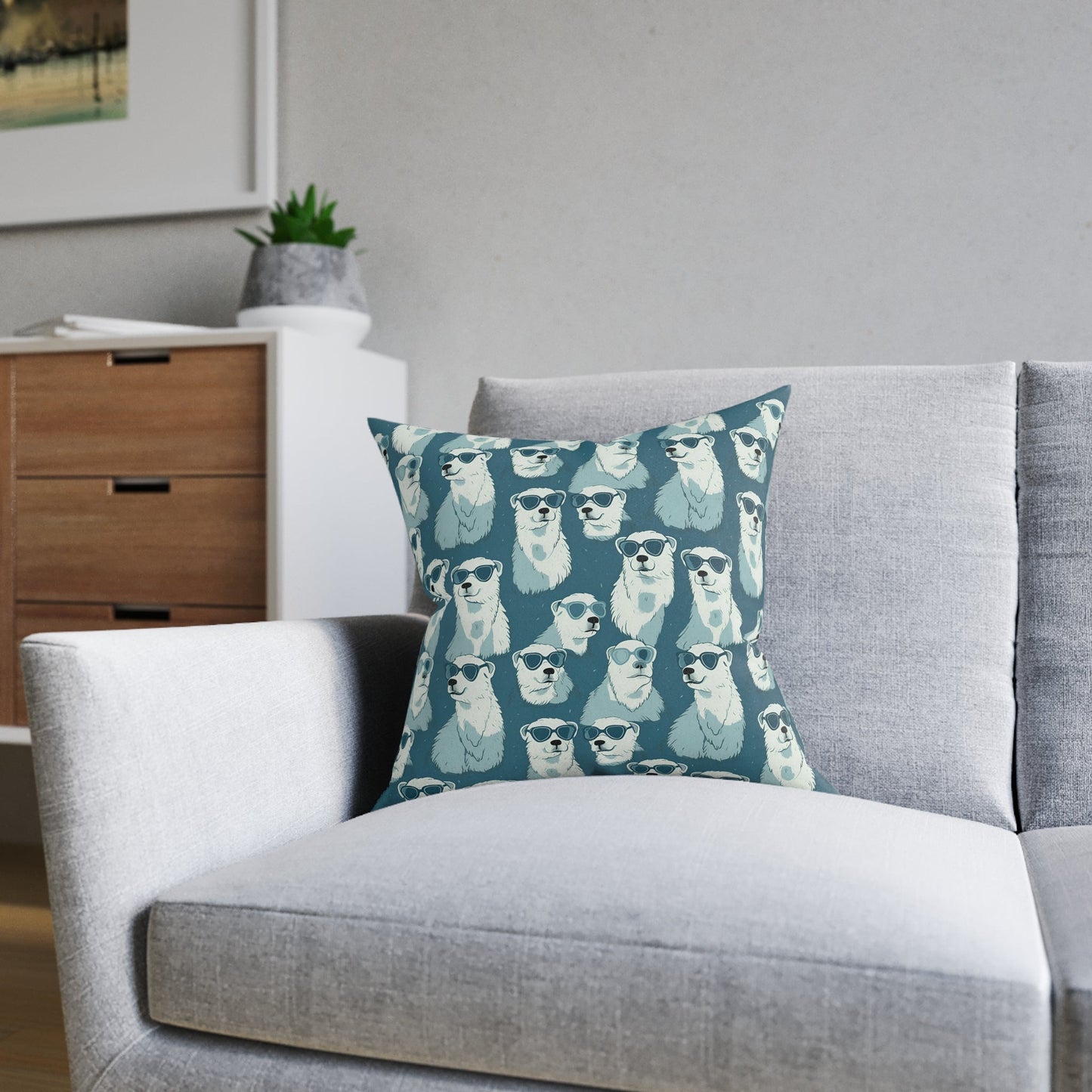 Chillin' Polar Bears - Cool Shades Design Sofa and Chair Cushion - Pattern Symphony