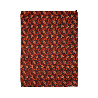 Crimson Forest: Autumn Trees in Vibrant Detail - The Ideal Throw for Sofas - Pattern Symphony