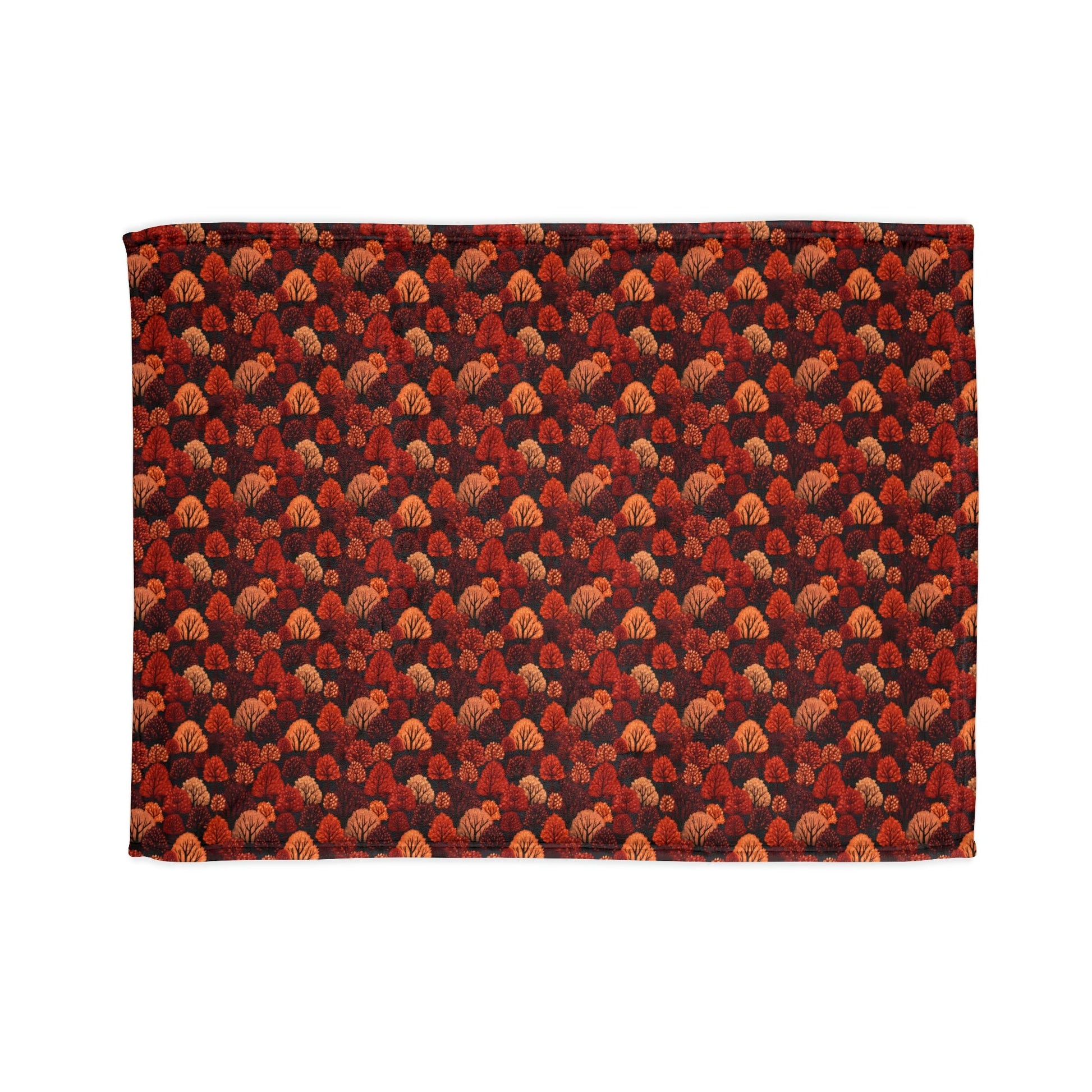 Crimson Forest: Autumn Trees in Vibrant Detail - The Ideal Throw for Sofas - Pattern Symphony