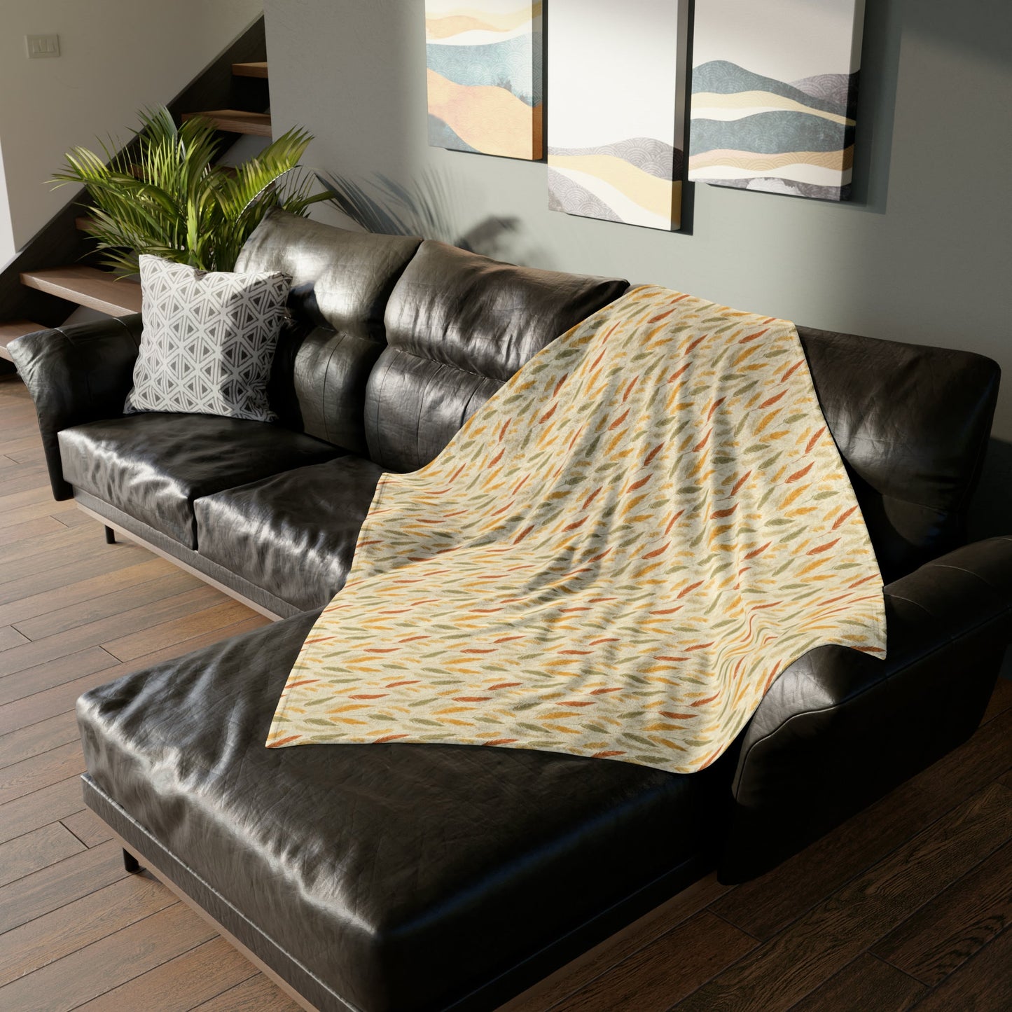 Feather-Woven Wheat Fields: A Naturecore Vision - The Ideal Throw for Sofas - Pattern Symphony