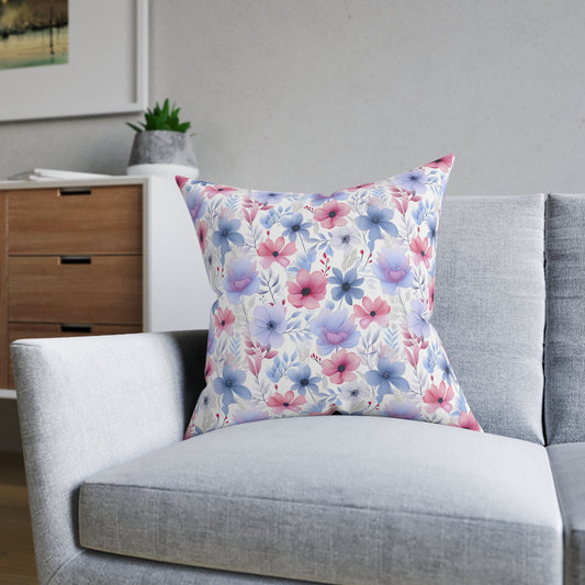 Floral Whispers - Subtle Shades of Violets, Pinks, and Blues Sofa and Chair Cushion - Pattern Symphony