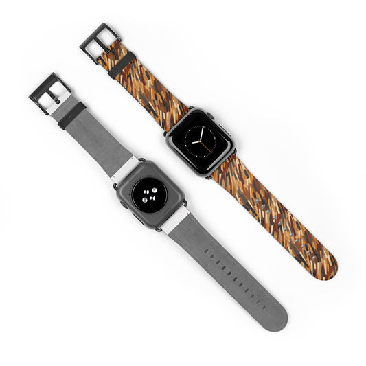 Fragmented Forest: Autumn's Abstract Palette - Apple Watch Strap - Pattern Symphony