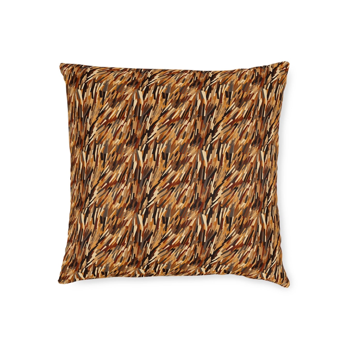 Fragmented Forest: Autumn's Abstract Palette - Square Pillow - Pattern Symphony