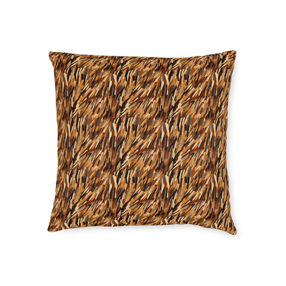 Fragmented Forest: Autumn's Abstract Palette - Square Pillow - Pattern Symphony