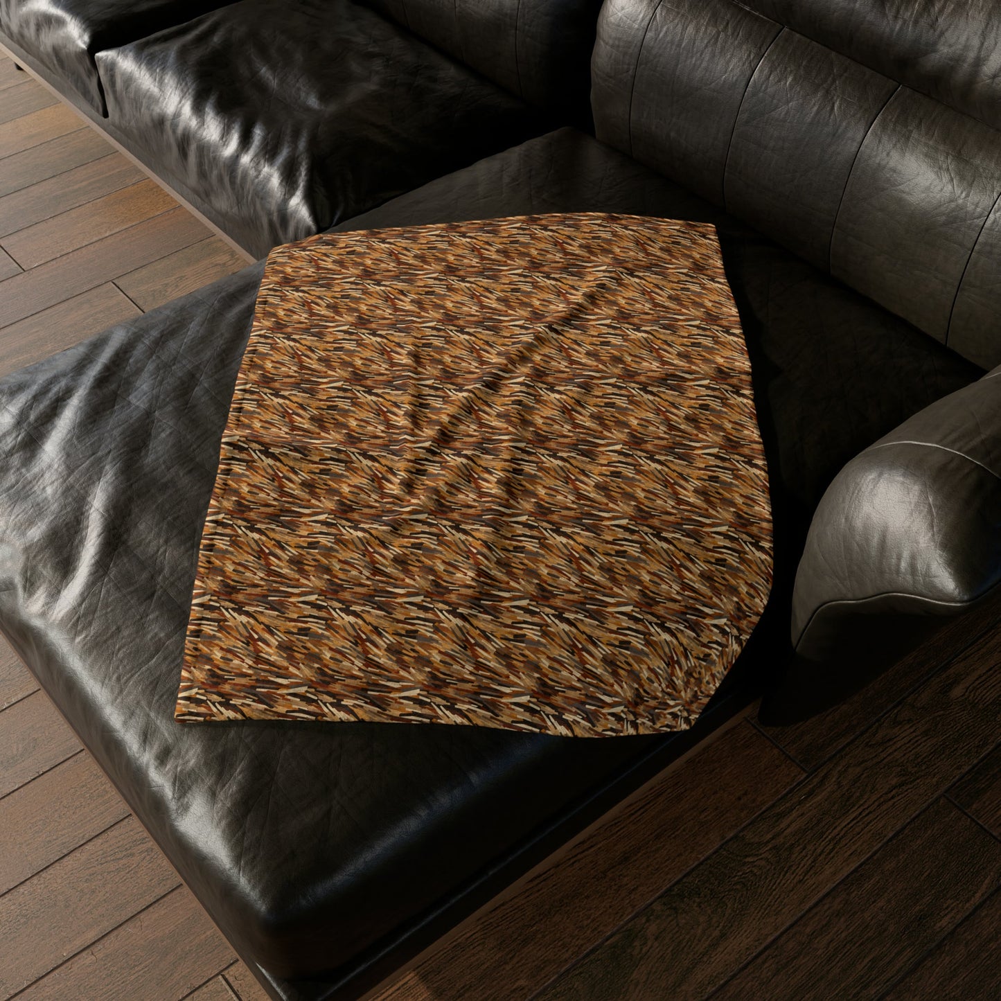 Fragmented Forest: Autumn's Abstract Palette - The Ideal Throw for Sofas - Pattern Symphony