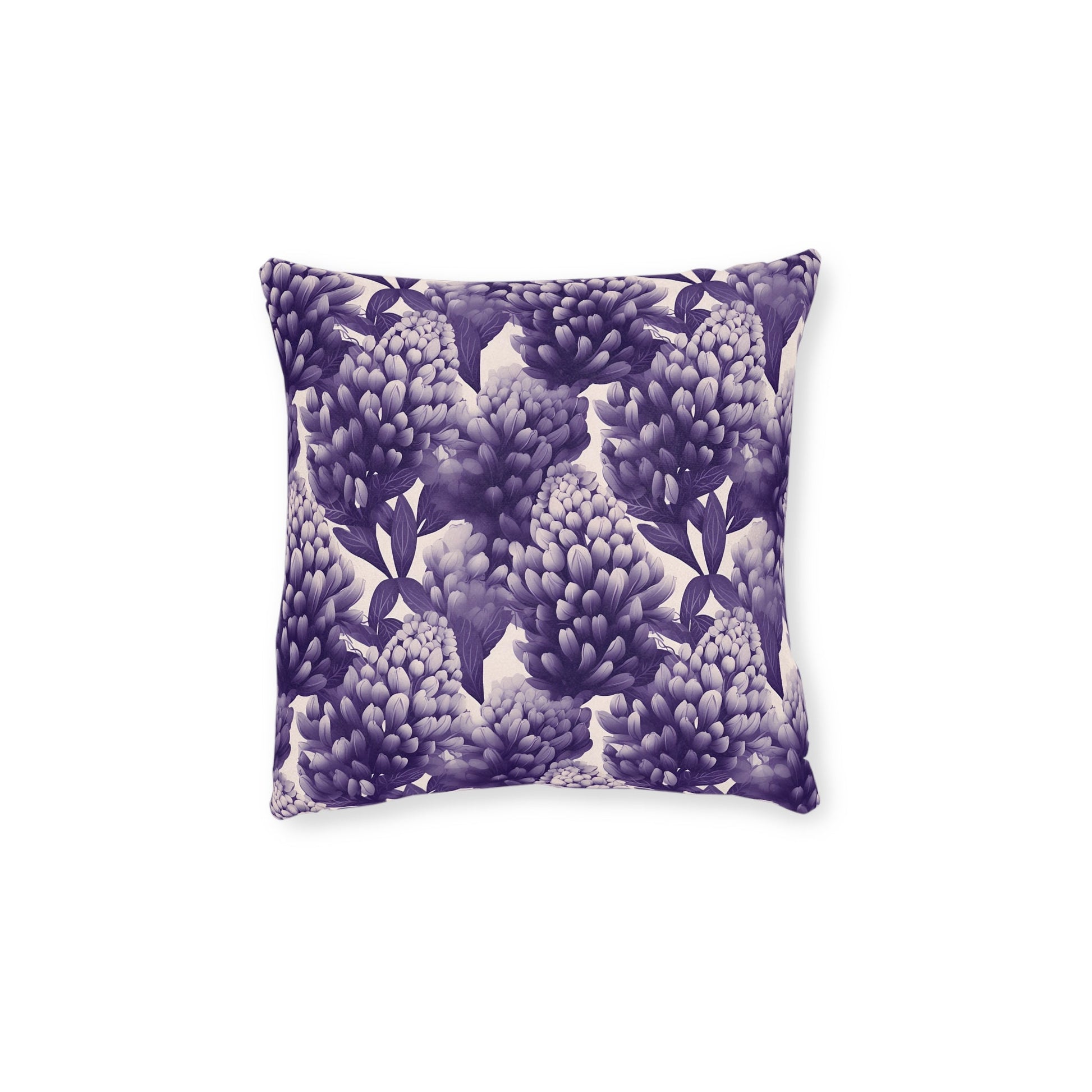 Gradient Grape Hyacinth - Purple and White Floral Sofa and Chair Cushion - Pattern Symphony