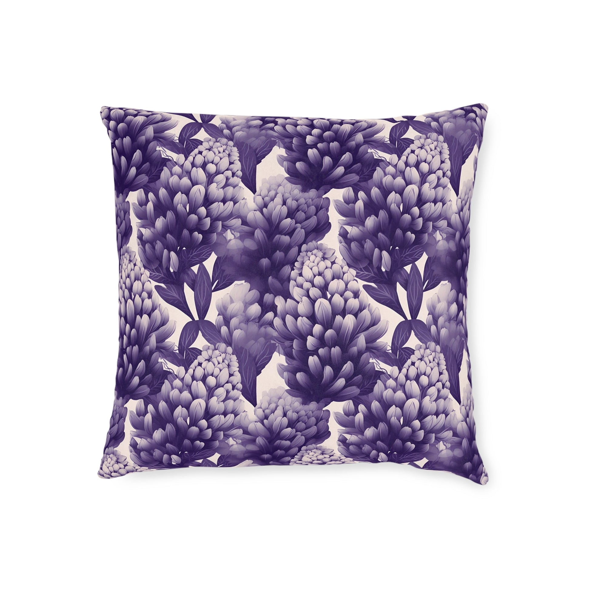 Gradient Grape Hyacinth - Purple and White Floral Sofa and Chair Cushion - Pattern Symphony