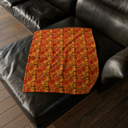 Impasto-Style Woodlands: High-Contrast Autumn Foliage - The Ideal Throw for Sofas - Pattern Symphony