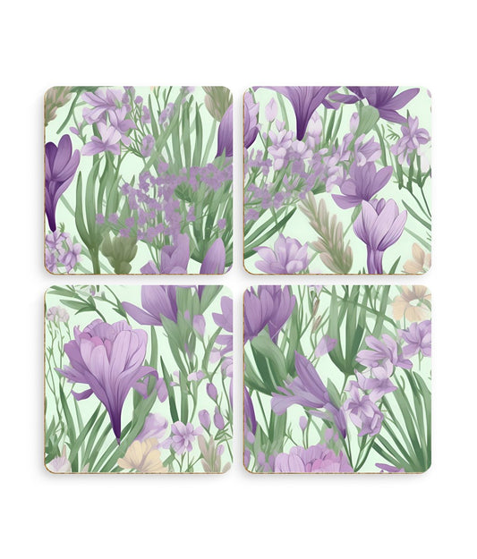 Lush Spring Garden - Pack of 4 Coasters - Pack of 4 Coasters - Pattern Symphony