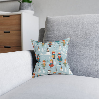 Snowflake Dance - Winter Whimsy - Sofa and Chair Cushion - Pattern Symphony