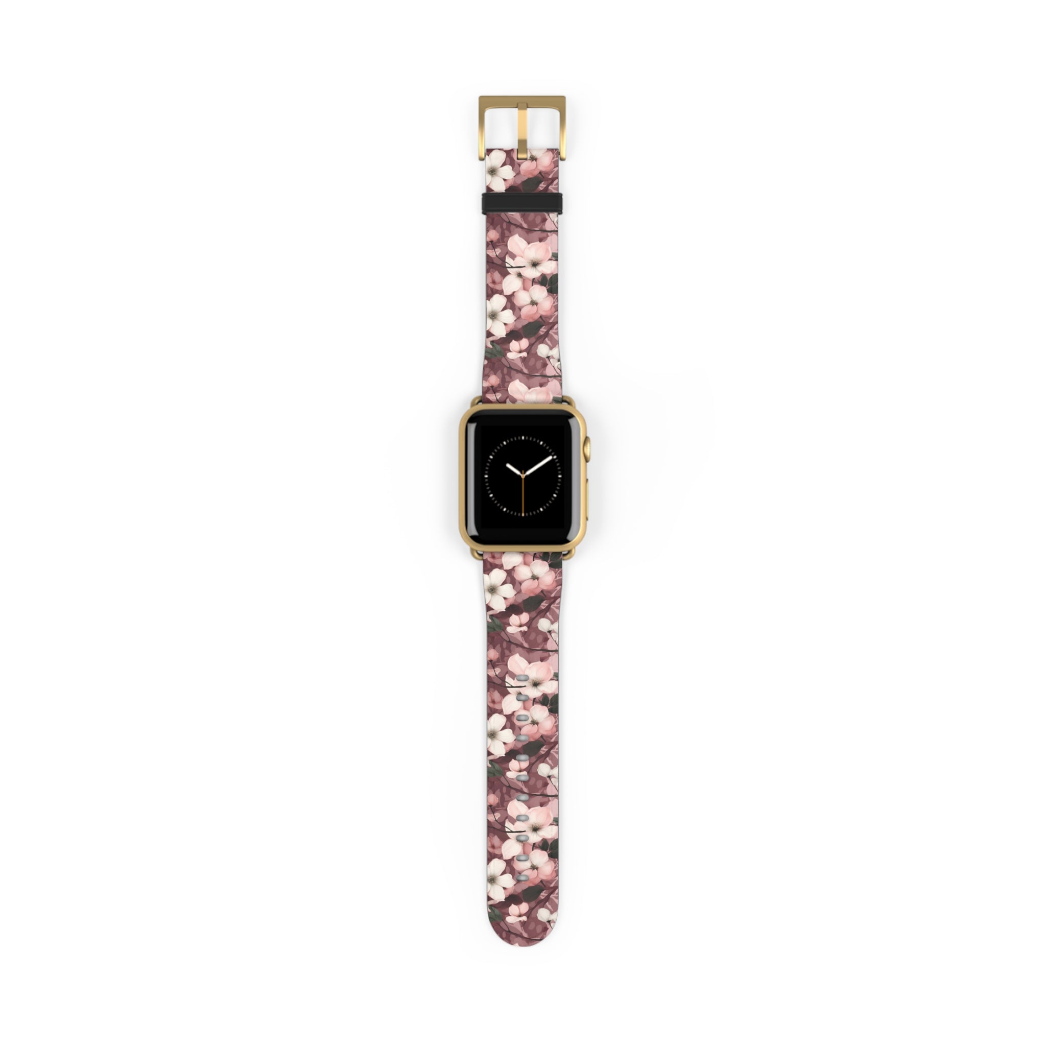 Sparse Dogwood Blossoms - Elegant Floral Design - Apple Watch Strap - Pattern Symphony