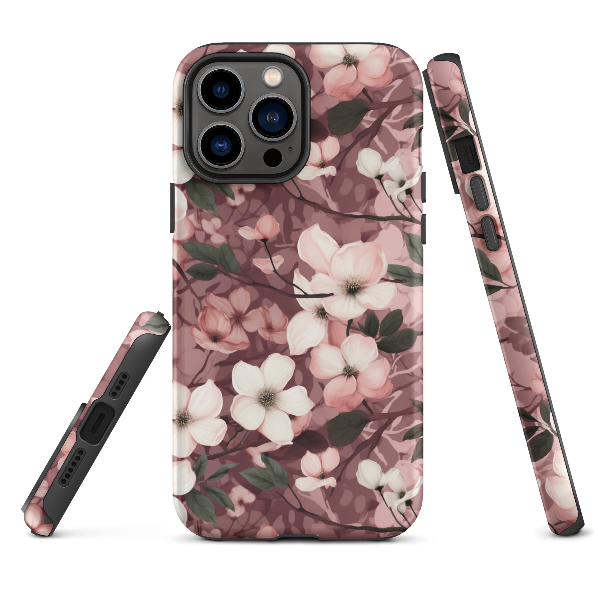 Sparse Dogwood Blossoms - Elegant Floral Design - iPhone Case - Pattern Symphony