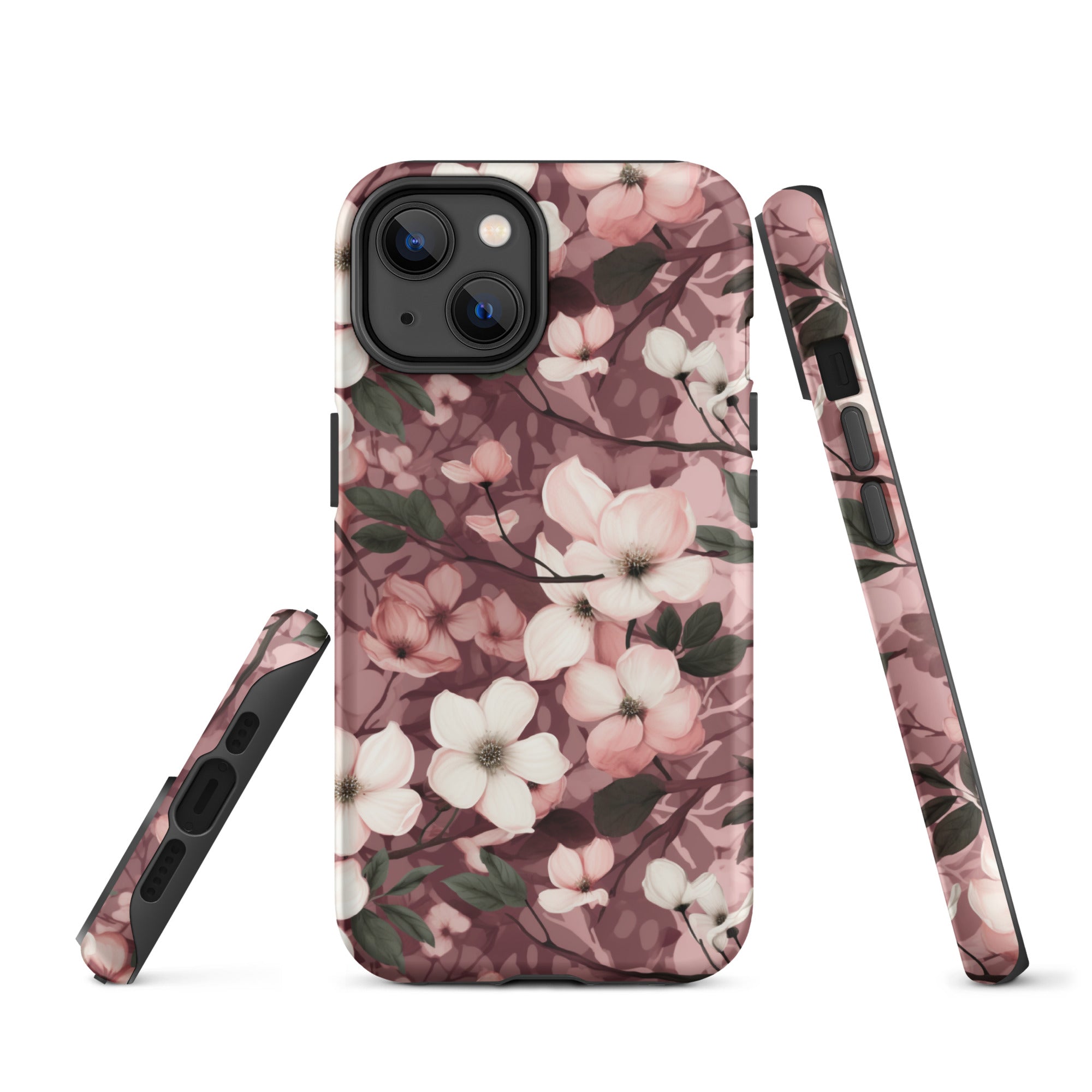 Sparse Dogwood Blossoms - Elegant Floral Design - iPhone Case - Pattern Symphony